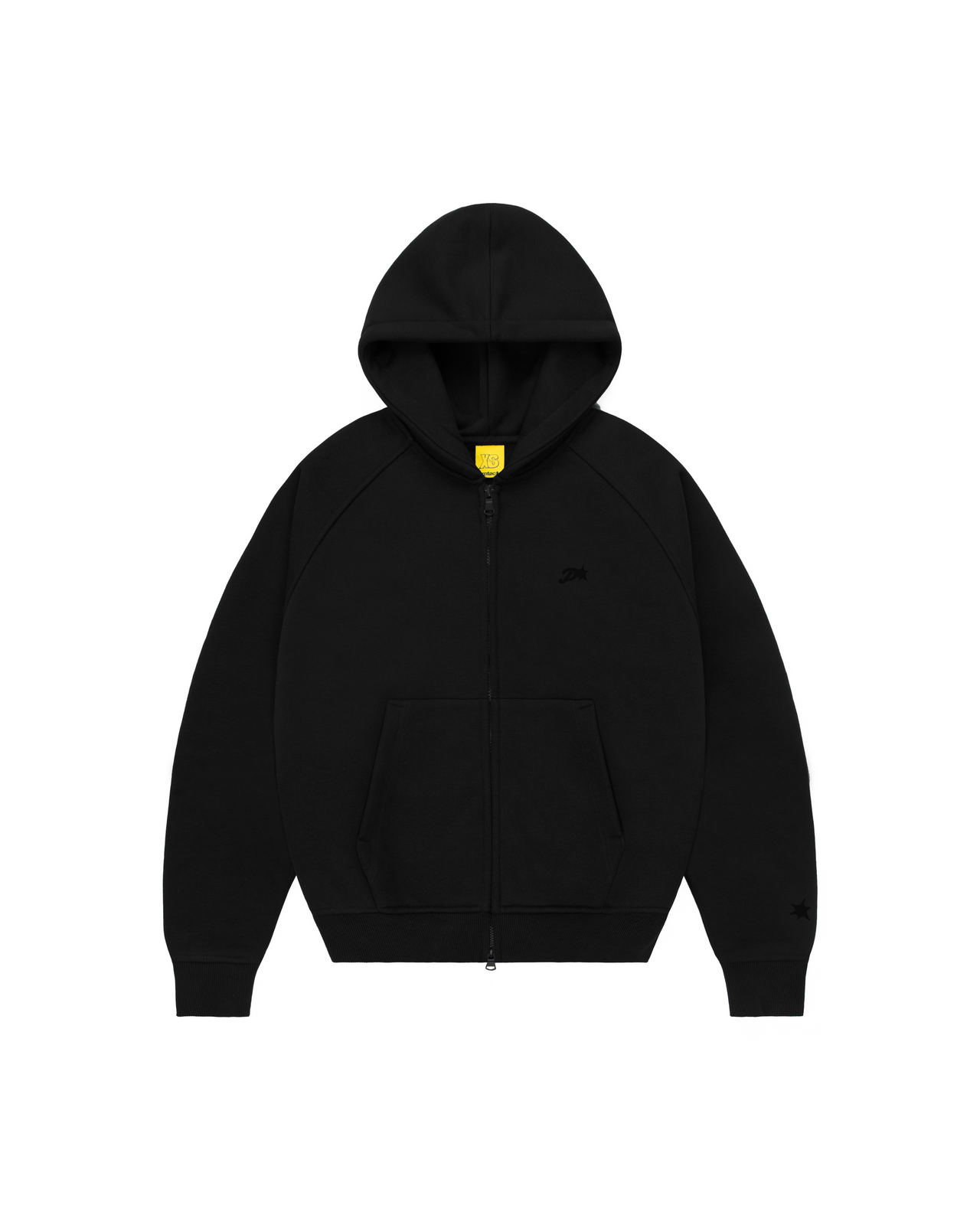 BLACK DAY2DAY ZIP-UP HOODIE