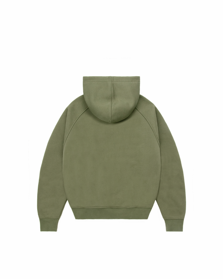 OLIVE DAY2DAY ZIP-UP HOODIE
