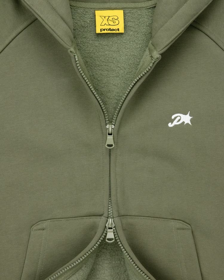 OLIVE DAY2DAY ZIP-UP HOODIE