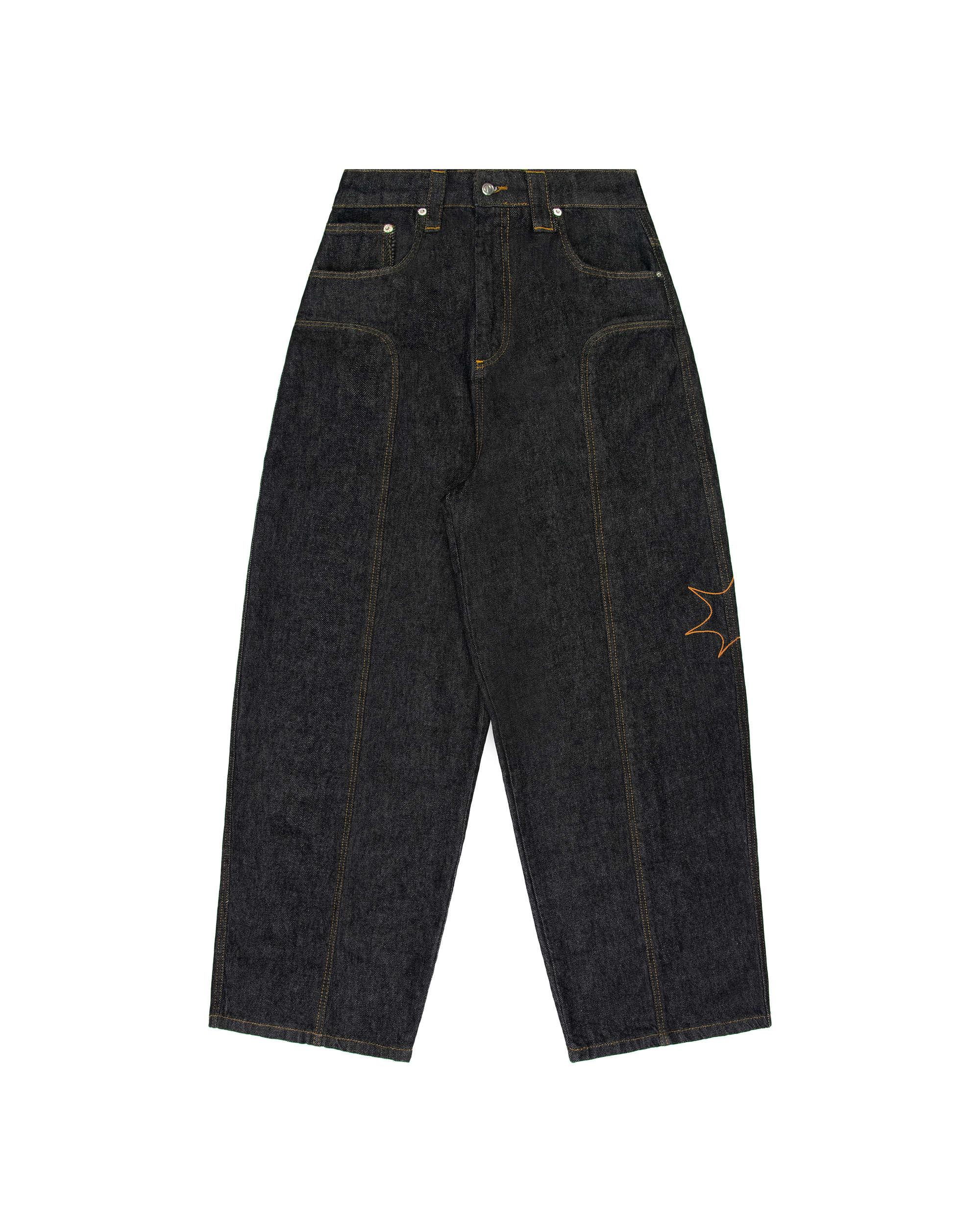 RAW BLACK PANEL DENIM
