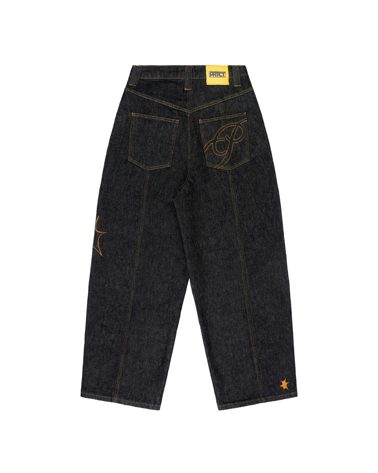 RAW BLACK PANEL DENIM