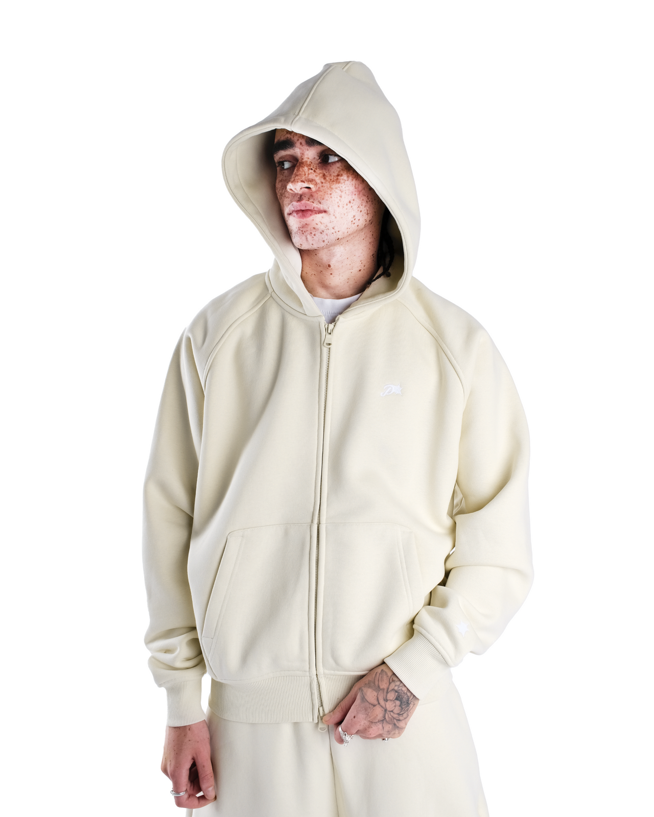 ALMOND DAY2DAY ZIP-UP HOODIE