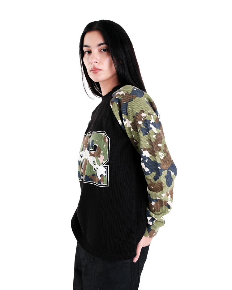 BLACK CAMO WAFFLE LONG SLEEVE