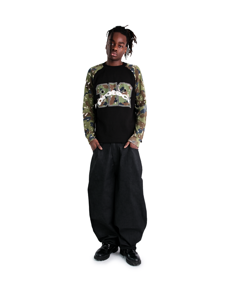 BLACK CAMO WAFFLE LONG SLEEVE
