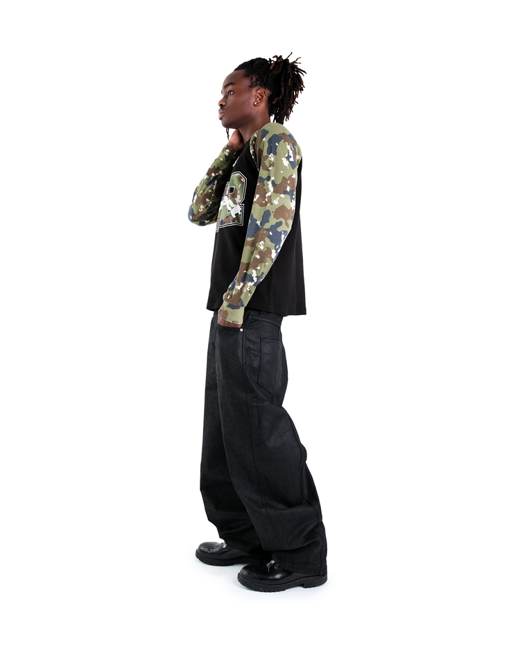 BLACK CAMO WAFFLE LONG SLEEVE