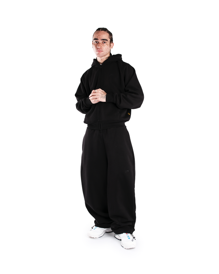 BLACK DAY2DAY ZIP-UP HOODIE