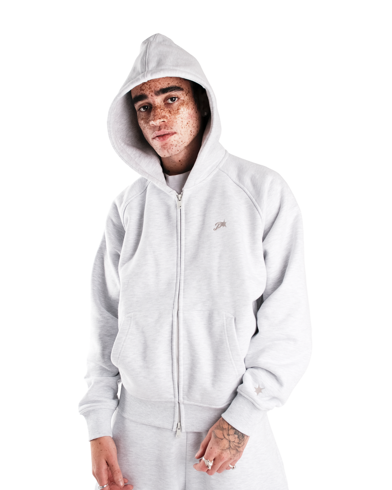 GREY DAY2DAY ZIP-UP HOODIE