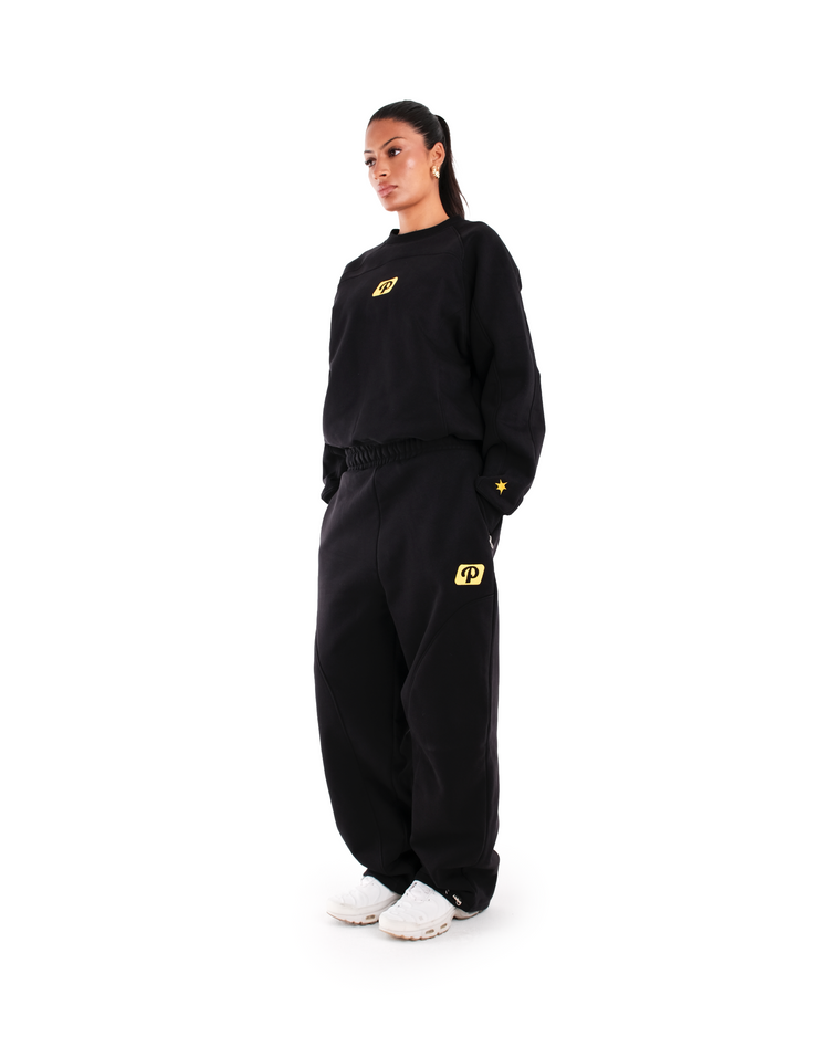 BLACK PANEL SPORT CREWNECK