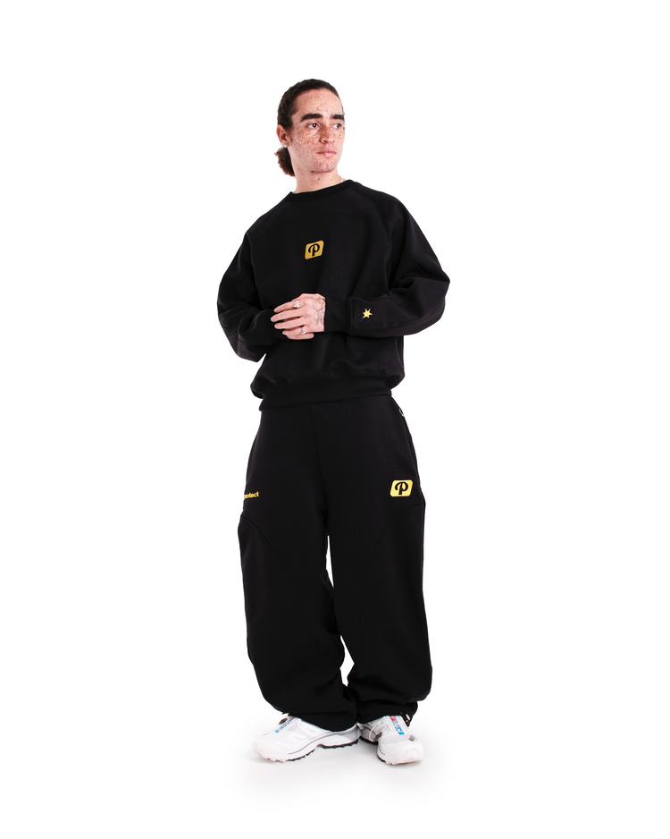 BLACK PANEL SPORT SWEATS