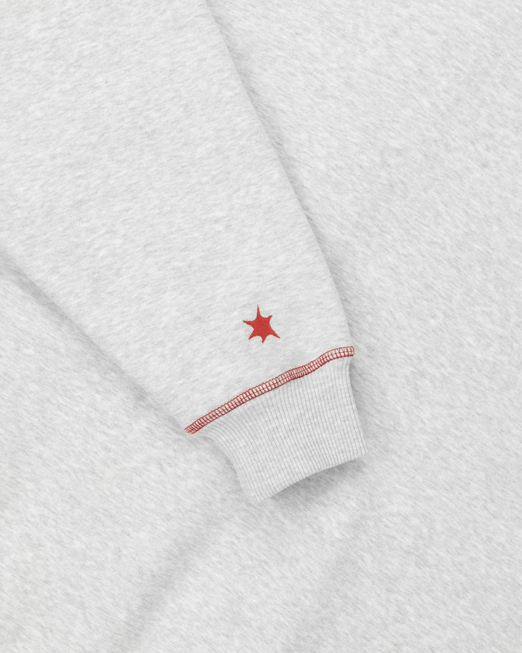 GREY/RED BRUDDA ZIP-UP HOODIE