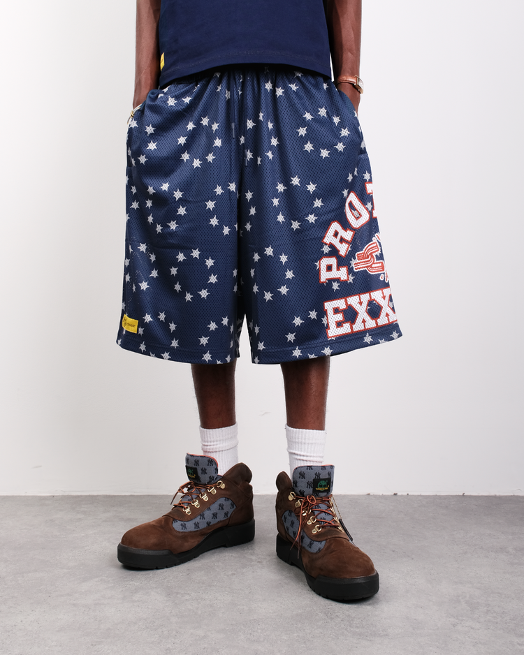 NAVY EXXTRA MESH SHORTS