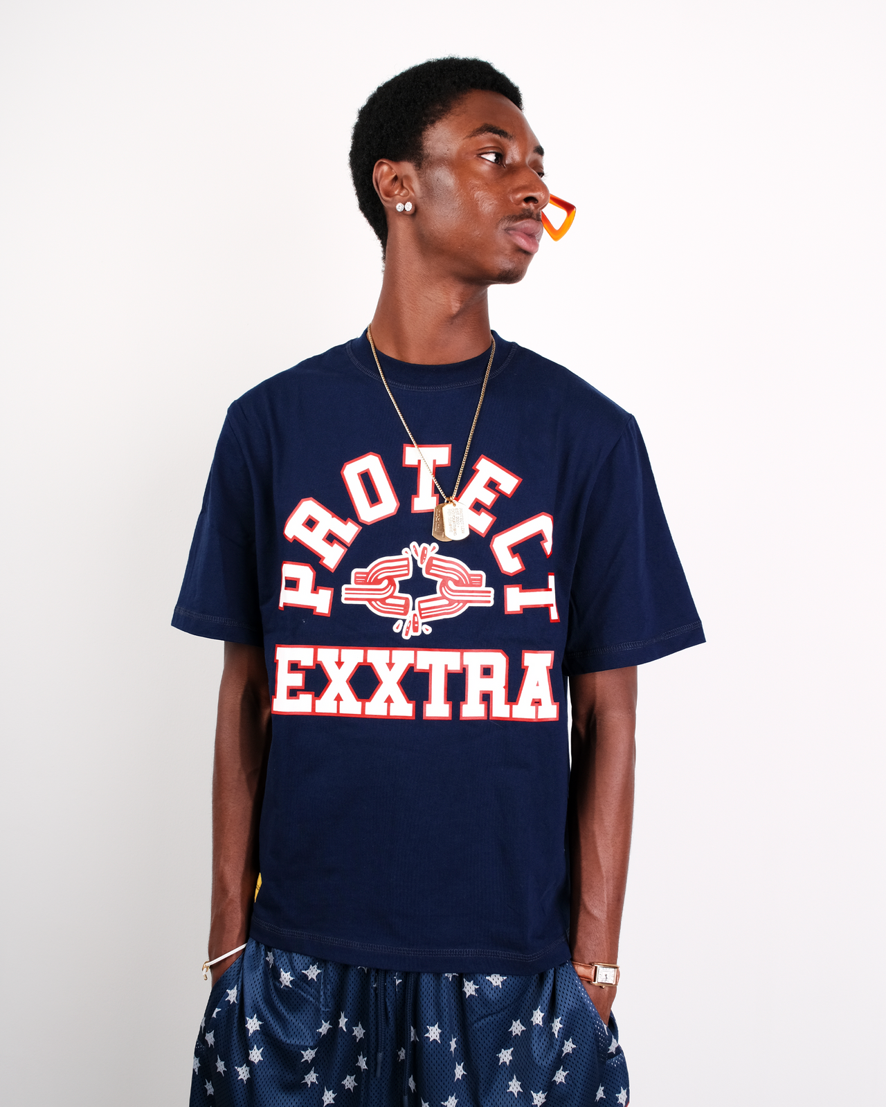 NAVY EXXTRA TEE