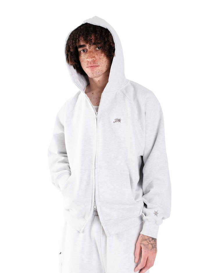 GREY DAY2DAY ZIP-UP HOODIE